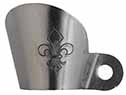 Flint Flash Guard,
two points of contact, 
French, fleur-de-lis, iron Flint Flash Guard,
two points of contact, 
French, fleur-de-lis, iron